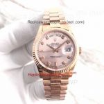 Copy Rolex Day-Date Rose Gold Diamond Rose Gold Dial Watch